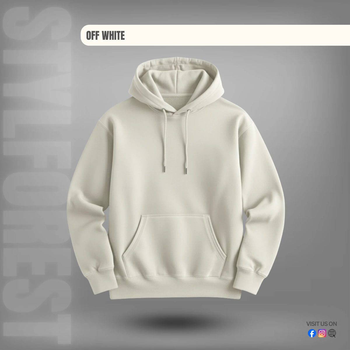 Premium Solid Hoodie - Off White