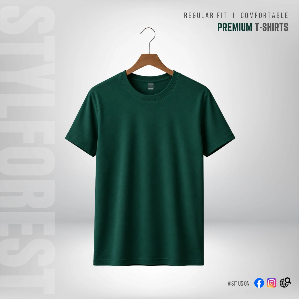 Premium Solid T-Shirt - Bottle Green