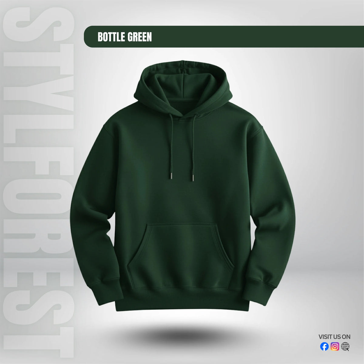 Premium Solid Hoodie - Bottle Green