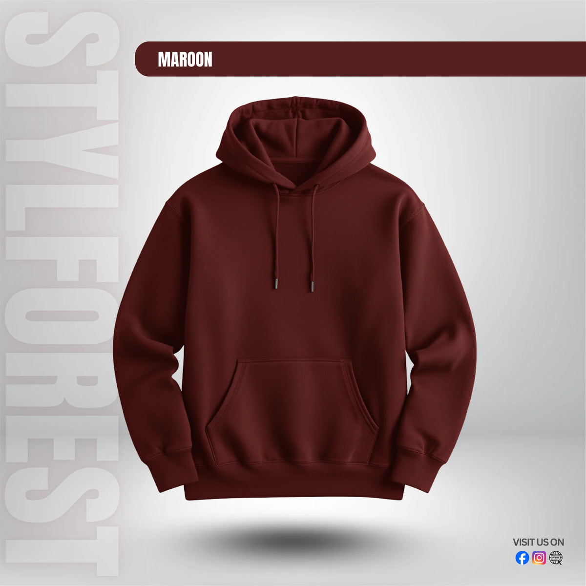 Premium Solid Hoodie - Maroon