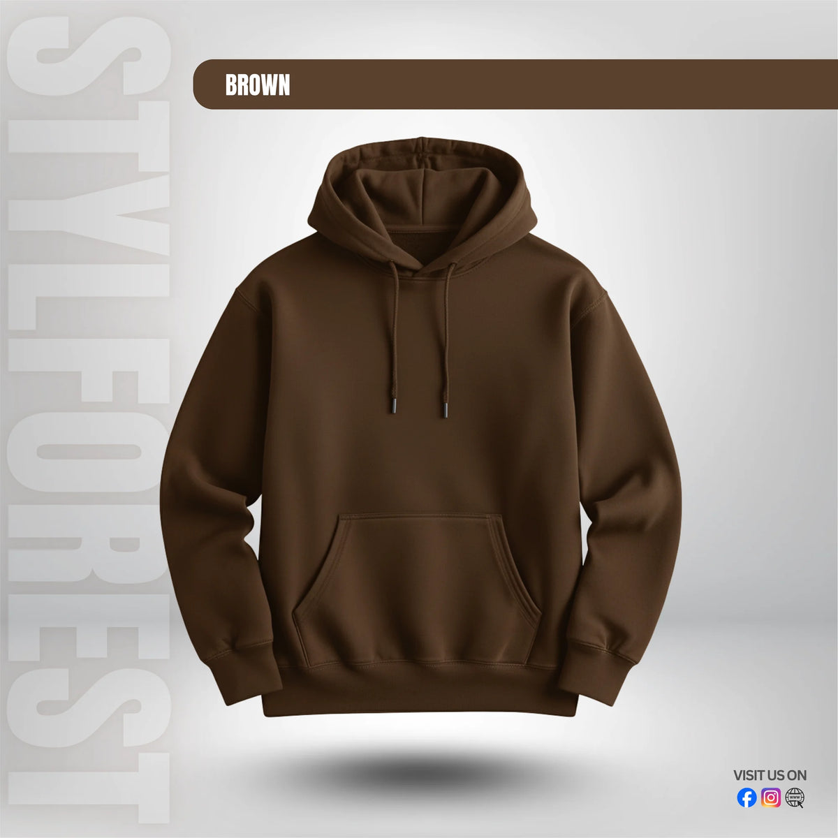 Premium Solid Hoodie - Brown