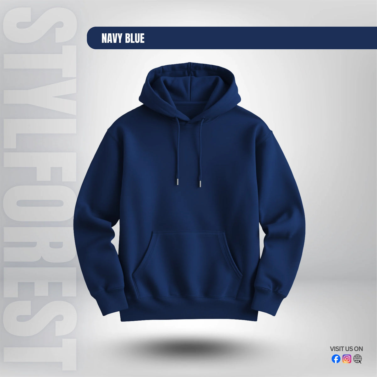 Premium Solid Hoodie - Nevy Blue